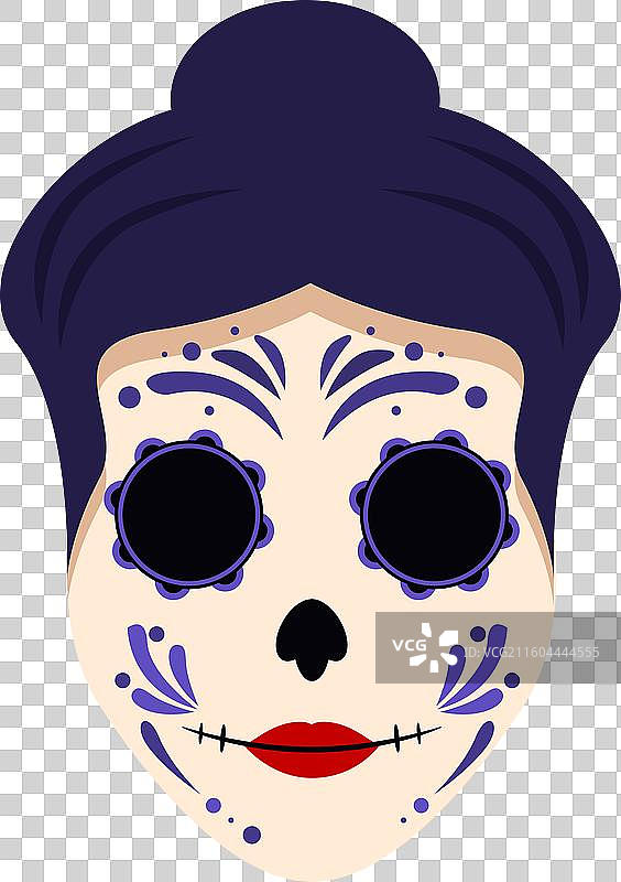 一位女士正在为亡灵节化妆图片素材