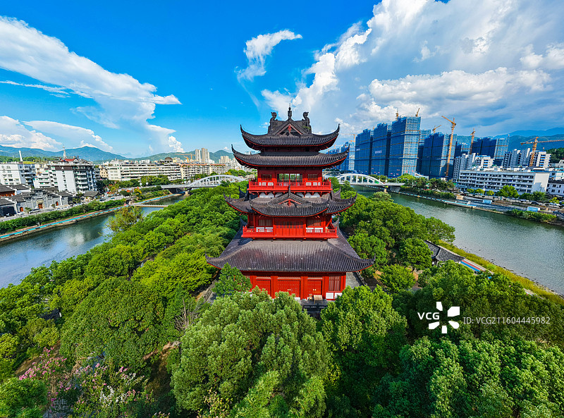 浙江省丽水市龙泉市，西街，留槎洲景区图片素材