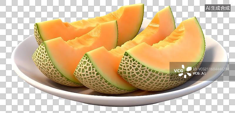 【AI数字艺术】网纹哈密瓜果实图片素材
