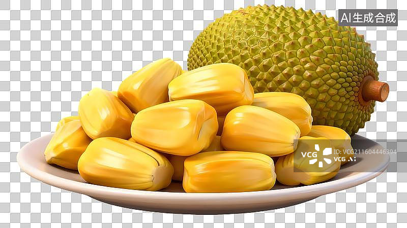 【AI数字艺术】菠萝蜜果肉特写图片素材