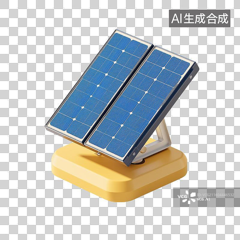 【AI数字艺术】蓝色太阳能板模型图片素材