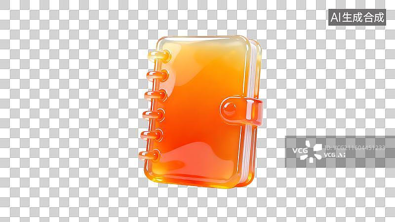 【AI数字艺术】透明封面螺旋笔记本  渐变色透明笔记本，手账本图片素材