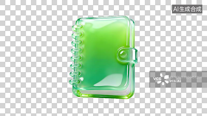 【AI数字艺术】透明封面螺旋笔记本  渐变色透明笔记本，手账本图片素材