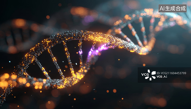 【AI数字艺术】双螺旋DNA分子结构图图片素材