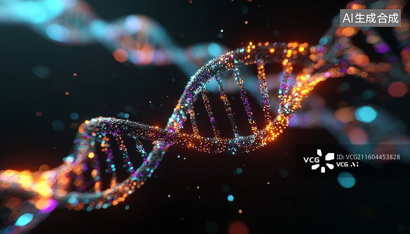 【AI数字艺术】双螺旋DNA分子结构图图片素材