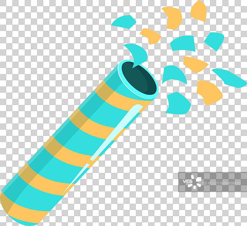 蓝黄两色派对礼炮炸开图片素材