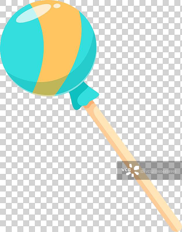 蓝黄漩涡棒棒糖配木棍图片素材