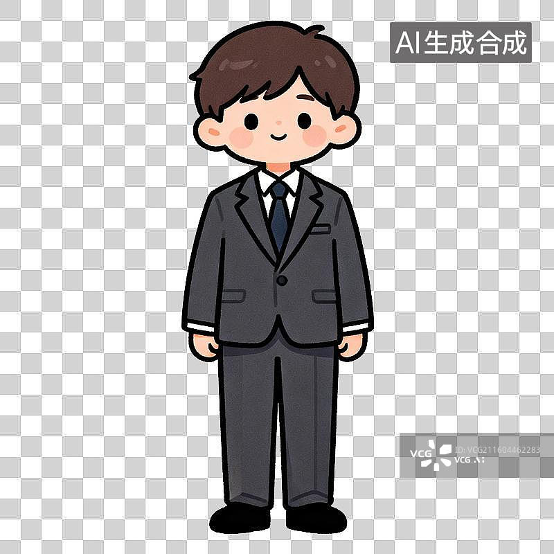 【AI数字艺术】穿着正装的卡通男性人物图片素材