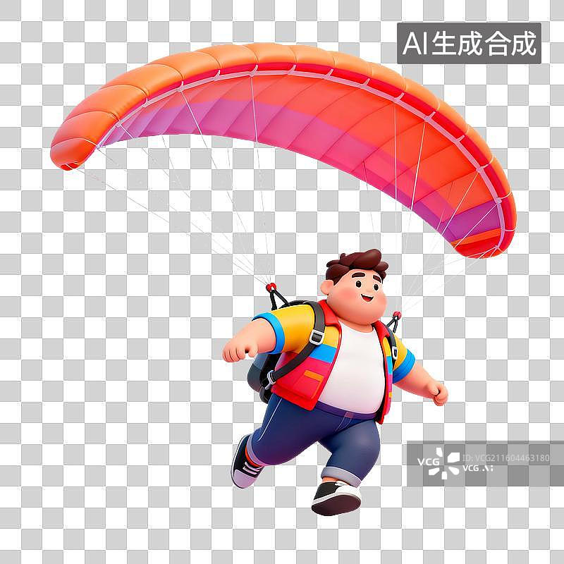 【AI数字艺术】男子进行降落伞运动图片素材