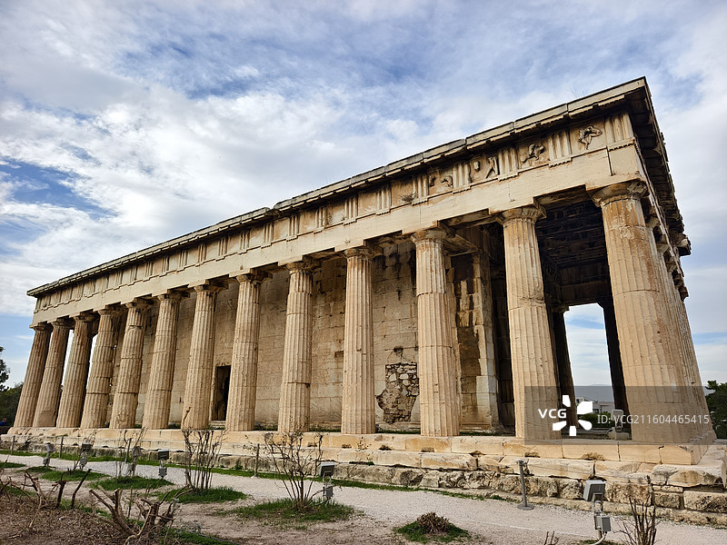 希腊雅典-赫淮斯托斯神庙，始建于公元前449年，完工公元前416年是古希腊唯一保留屋顶的神庙图片素材