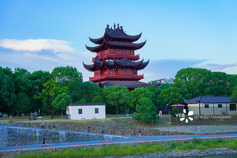 浙江省丽水市龙泉市，西街，留槎洲景区图片素材