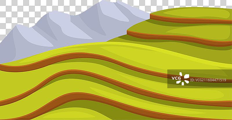 层层叠叠的翠绿梯田图片素材