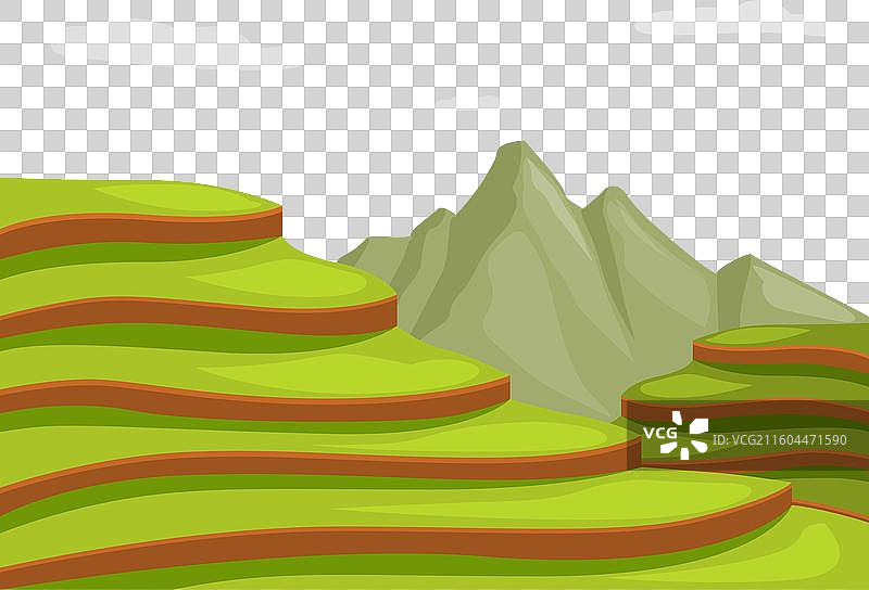 梯田层叠，层层绿意图片素材