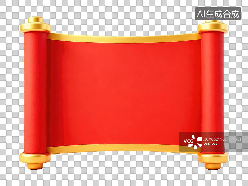 【AI数字艺术】红色卷轴展开图图片素材