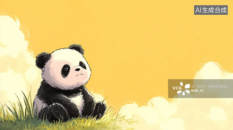 【AI数字艺术】可爱熊猫幼崽插画图片素材