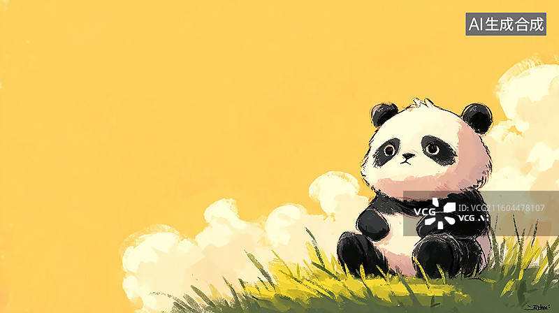 【AI数字艺术】可爱熊猫幼崽插画图片素材