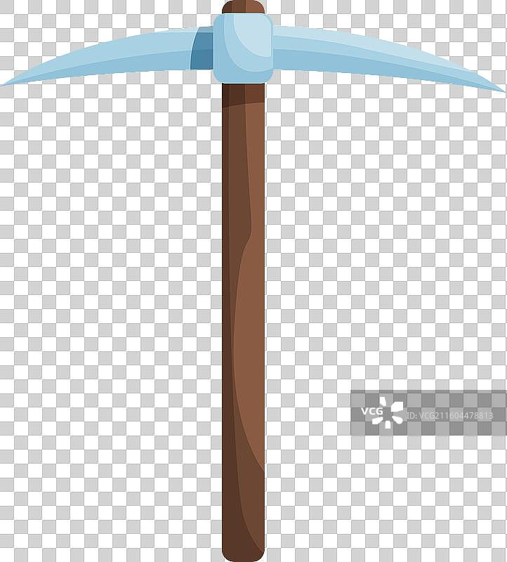 带有木柄的卡通矿镐采矿工具图片素材