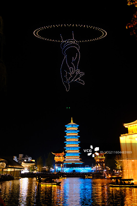 婺女洲夜景图片素材