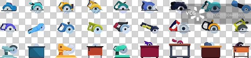 圆锯机图标集 圆锯图标图片素材