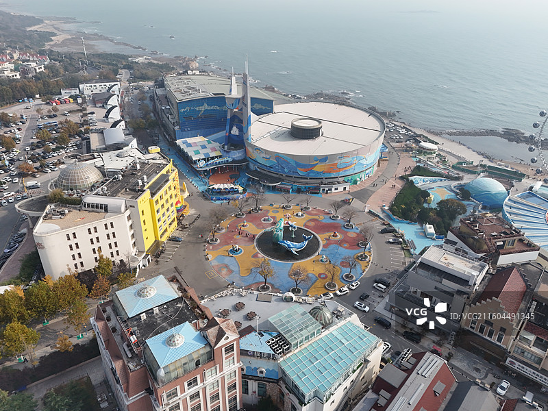 航拍青岛4A级景区极地海洋公园图片素材