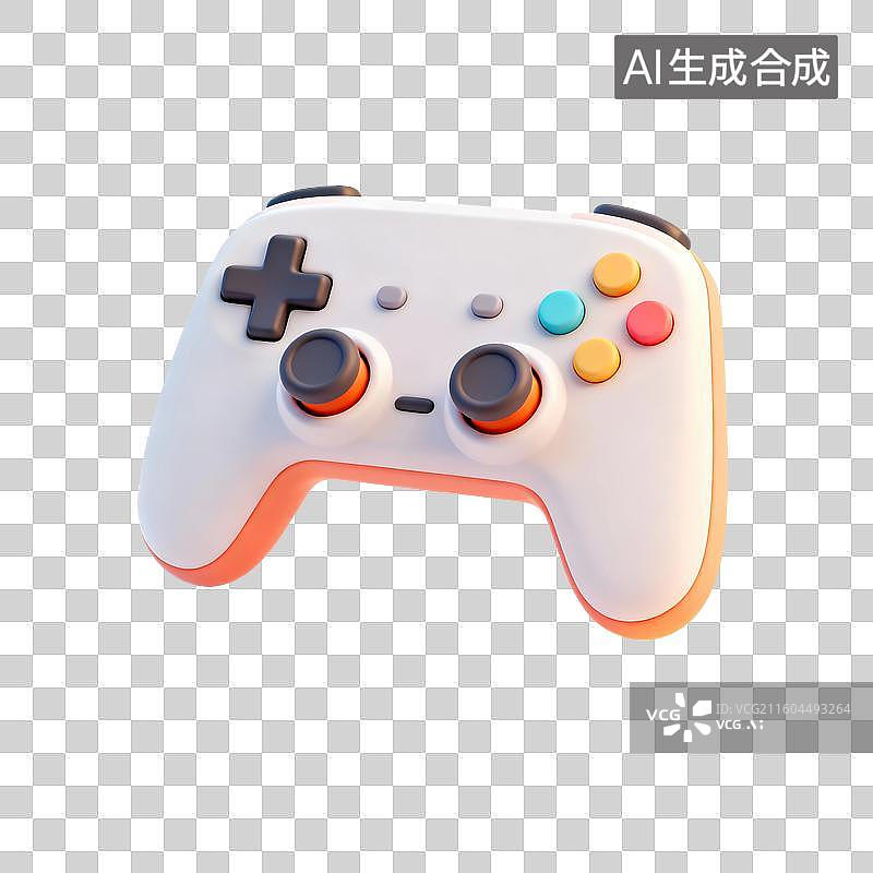 【AI数字艺术】3D渲染，游戏机，游戏手柄，休闲娱乐，免抠元素图片素材