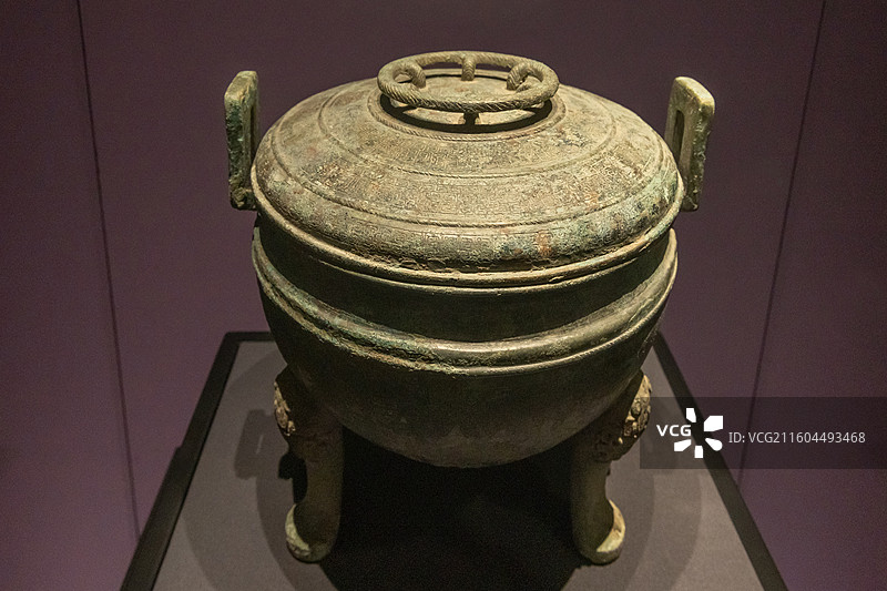 湖北省博物馆楚子赴鼎春秋1974年宜昌当阳电一1号墓出土图片素材