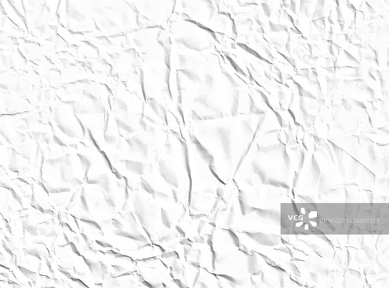 起皱的白色纸张纹理，逼真图片素材