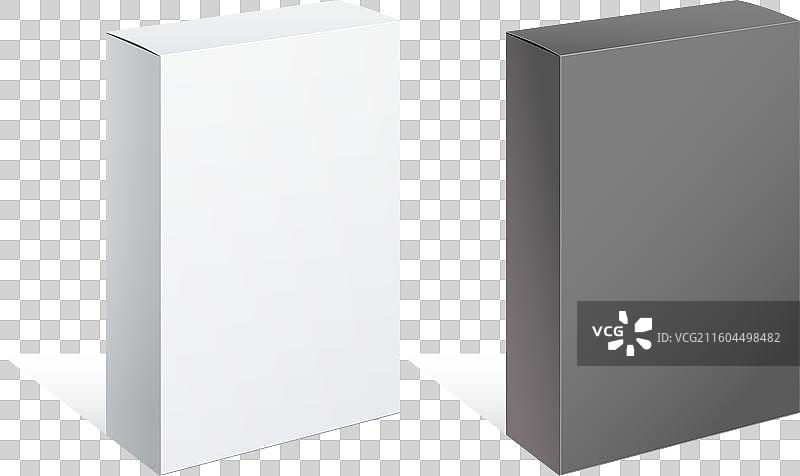 逼真的包装纸板滑盖黑盒图片素材