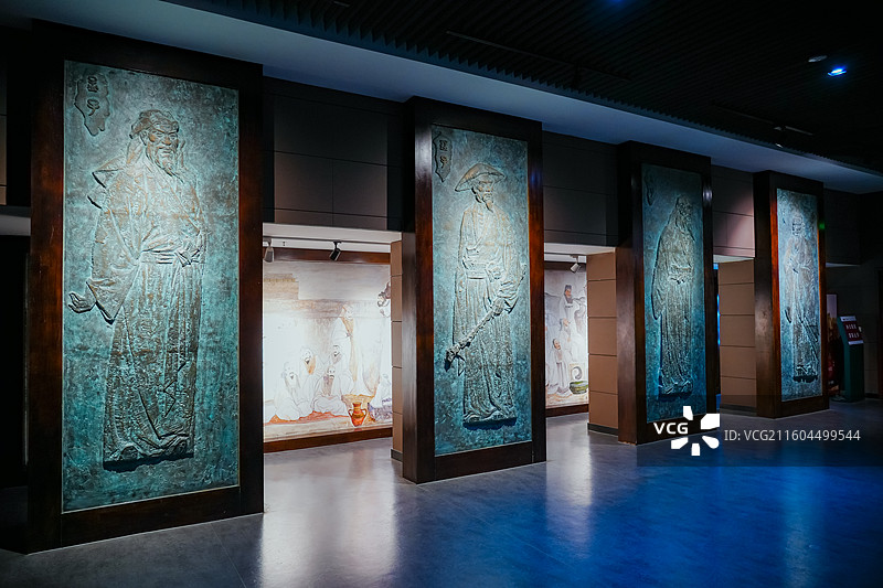 诸子百家：孔子 孟子 老子 庄子  河南省商丘市商丘博物馆（中国商文化博物馆）图片素材