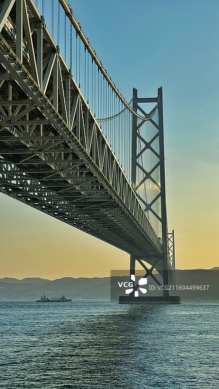 日本 神户 明石海峡大桥 舞子公园 建筑 海 旅游 设计 建筑结构 吊桥图片素材