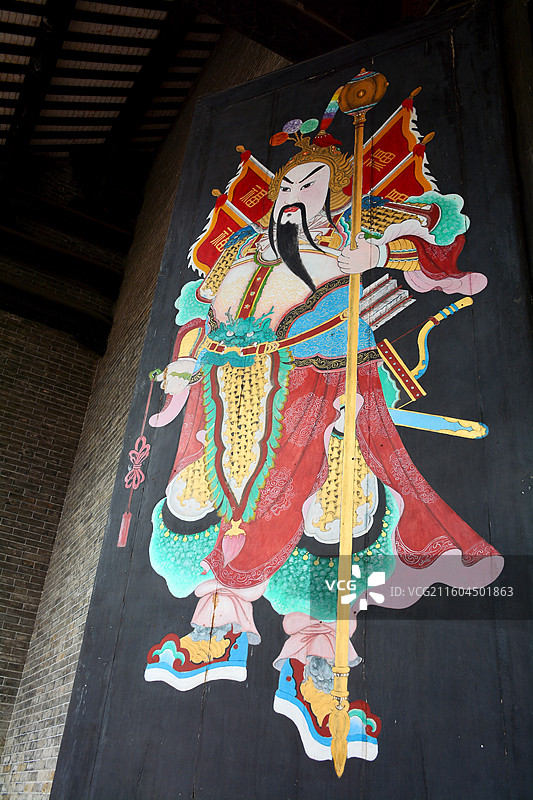 沙湾古镇留耕堂古建筑-门神图片素材