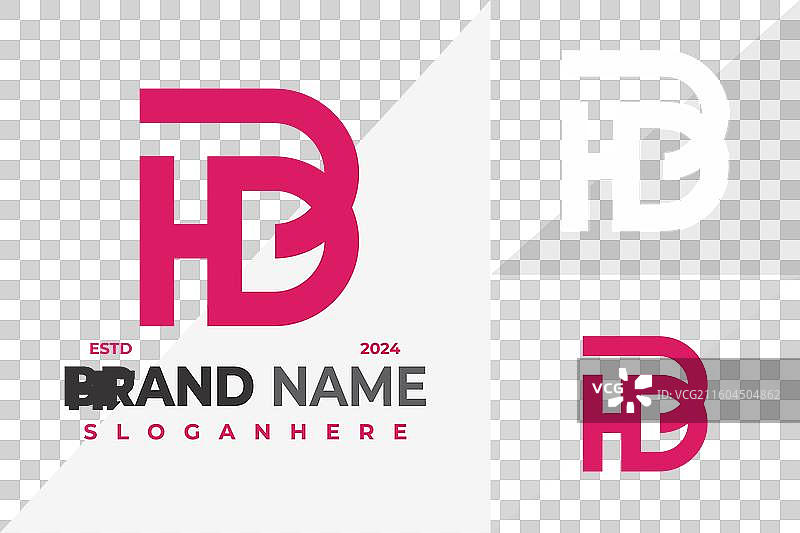 hd或hb字母组合标志设计符号图标图片素材