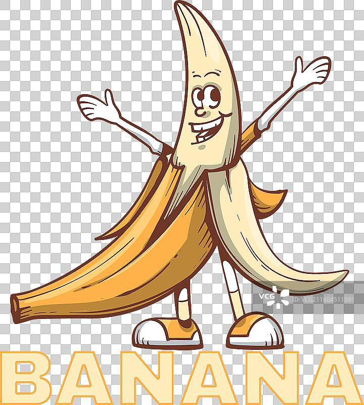 香蕉卡通形象标志模板图片素材