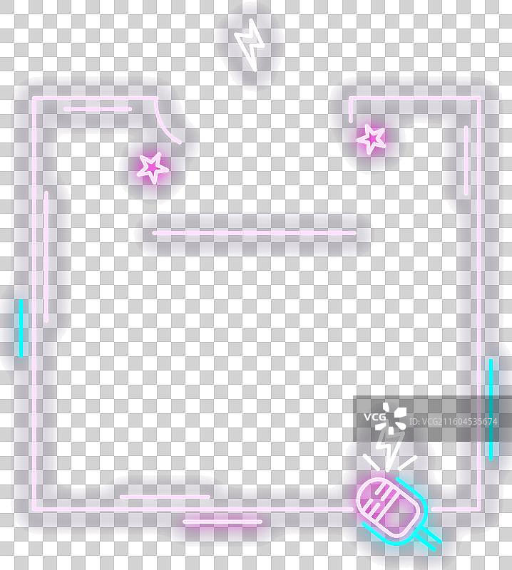 带框架的“正在播出”霓虹灯标志图片素材