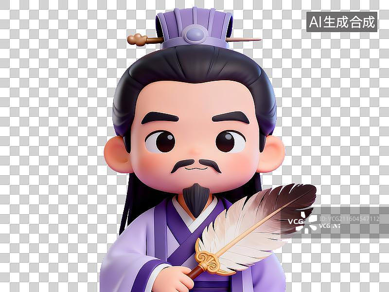 【AI数字艺术】卡通 Q 萌诸葛亮人物免抠素材图片素材