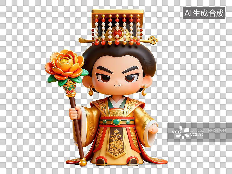 【AI数字艺术】卡通Q萌武则天女皇免抠素材图片素材
