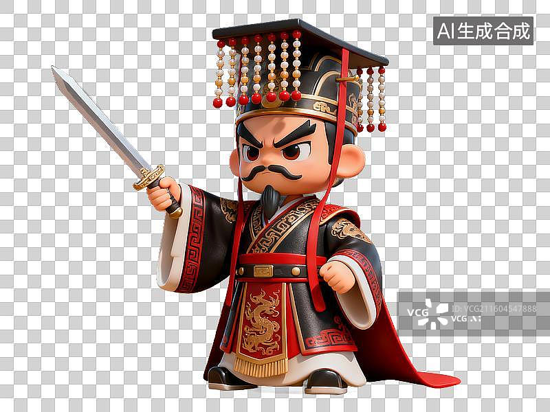 【AI数字艺术】卡通 Q 萌秦始皇帝王免抠素材图片素材