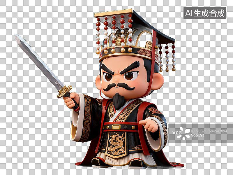 【AI数字艺术】卡通 Q 萌秦始皇帝王免抠素材图片素材