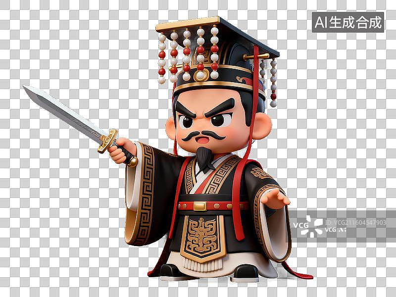 【AI数字艺术】卡通 Q 萌秦始皇帝王免抠素材图片素材