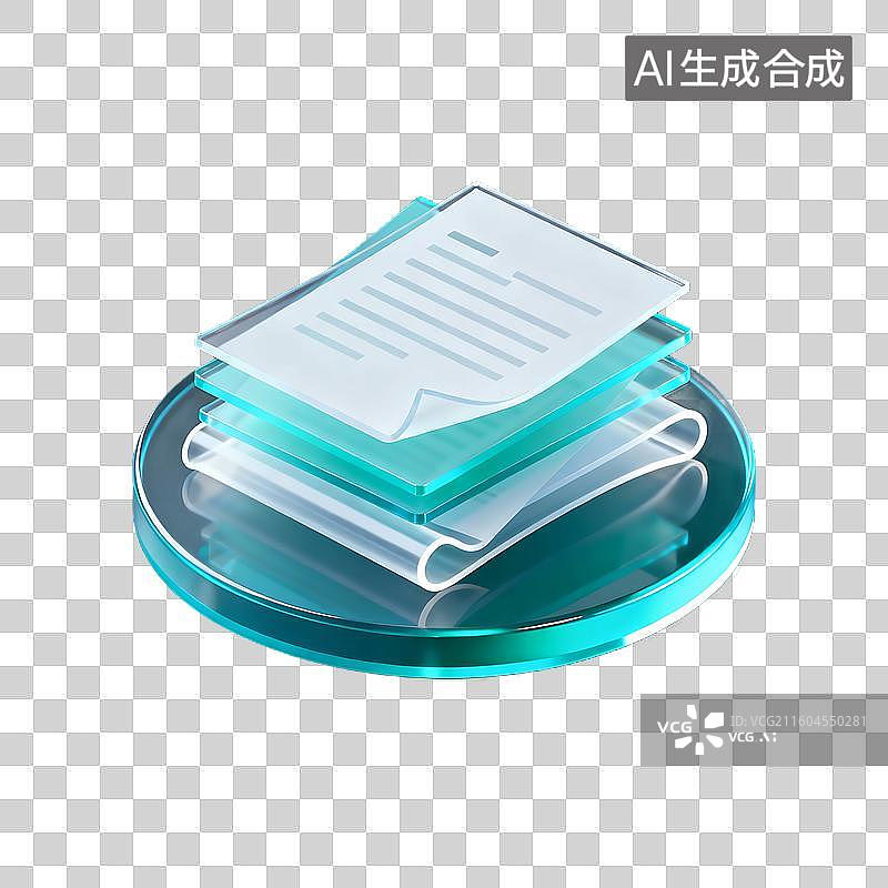 【AI数字艺术】3d磨砂玻璃科技风元素图片素材