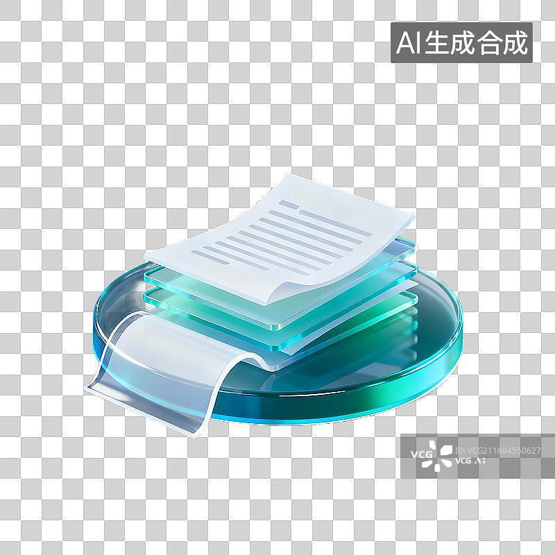 【AI数字艺术】3d磨砂玻璃科技风元素图片素材