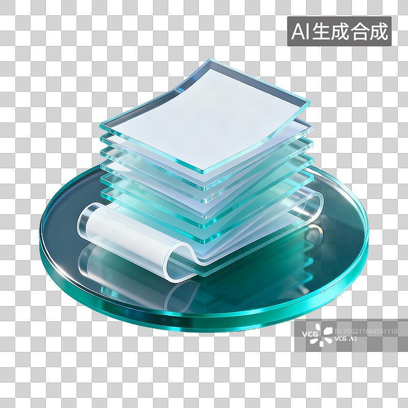 【AI数字艺术】3d磨砂玻璃科技风元素图片素材