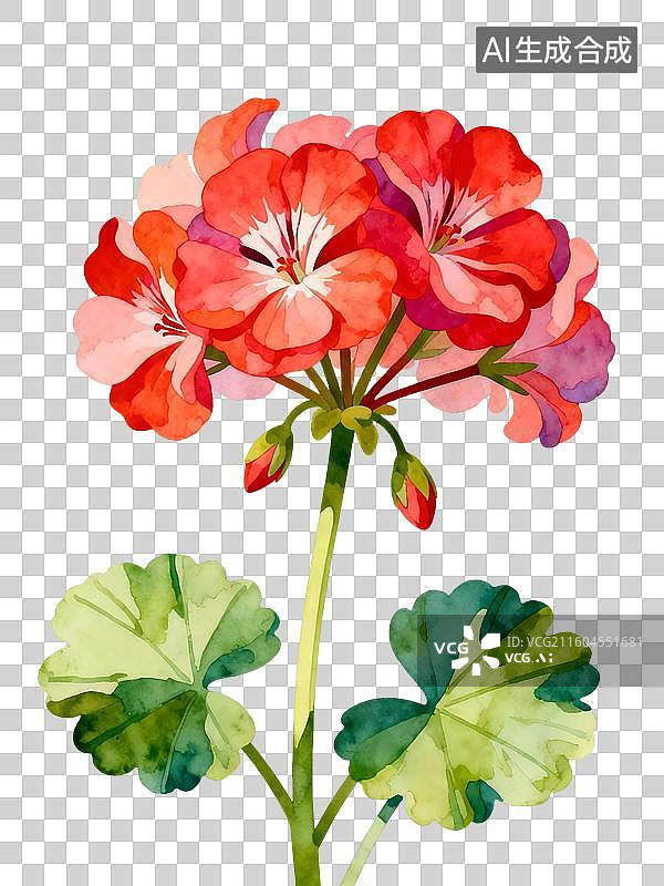 【AI数字艺术】天竺葵 水彩插画花卉系列图片素材