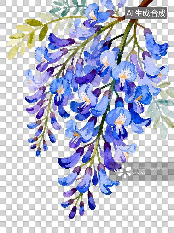 【AI数字艺术】蓝花楹 水彩插画花卉系列图片素材