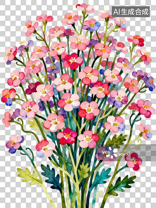 【AI数字艺术】满天星花 水彩插画花卉系列图片素材