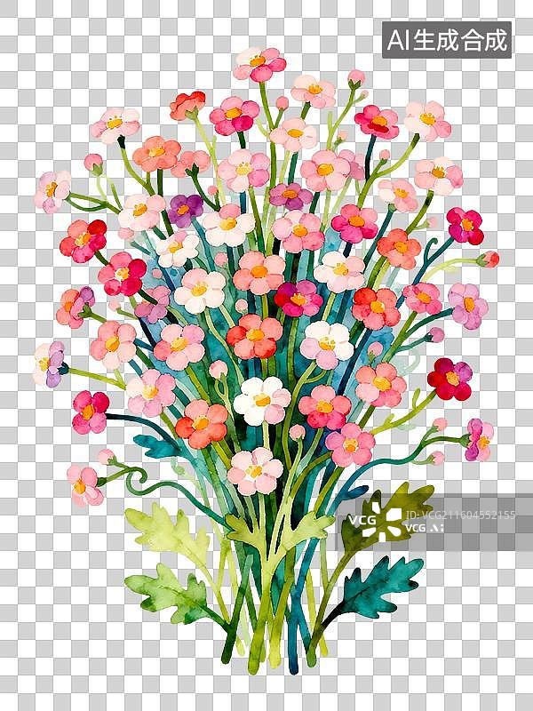 【AI数字艺术】满天星花 水彩插画花卉系列图片素材