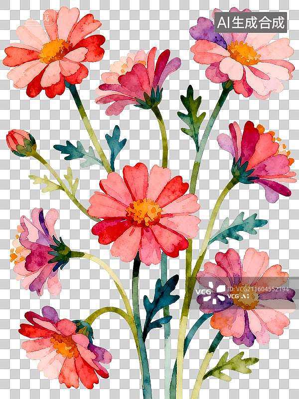 【AI数字艺术】满天星花 水彩插画花卉系列图片素材