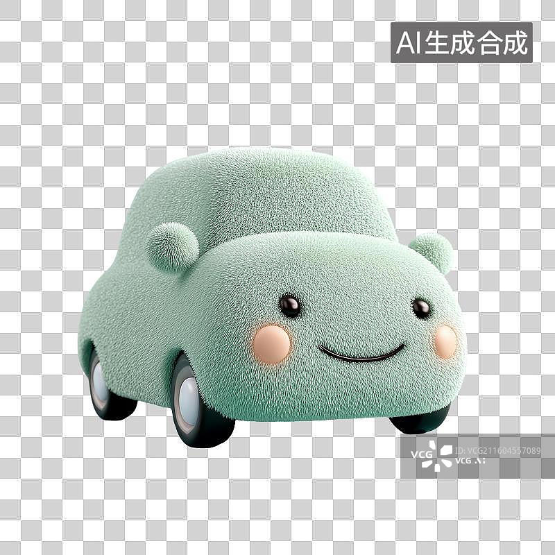 【AI数字艺术】薄荷绿卡通汽车3D图标图片素材