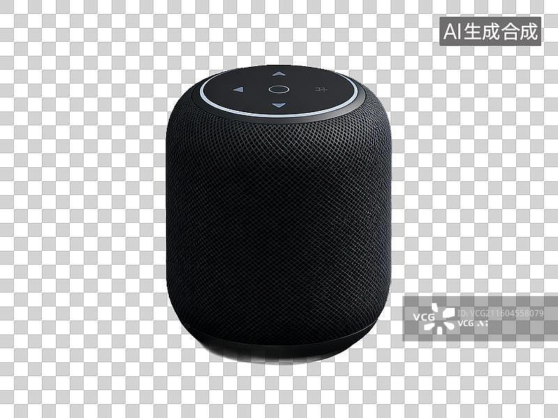 【AI数字艺术】科技类主题 黑色圆柱形智能音箱图片素材