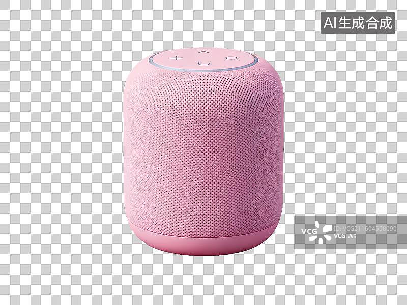 【AI数字艺术】科技类主题 粉色圆柱形智能音箱图片素材